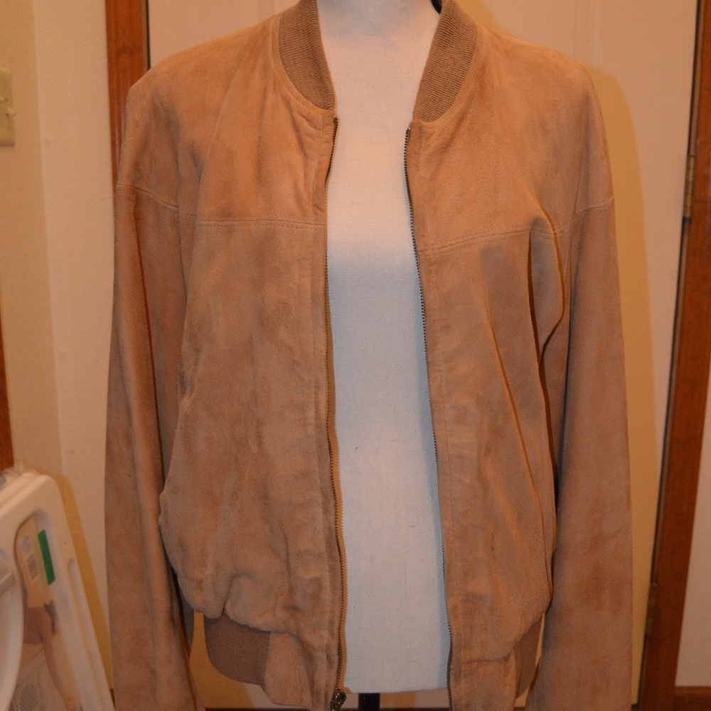 Vintage 70's Silton Suede Jacket. Light Brown, Size 42